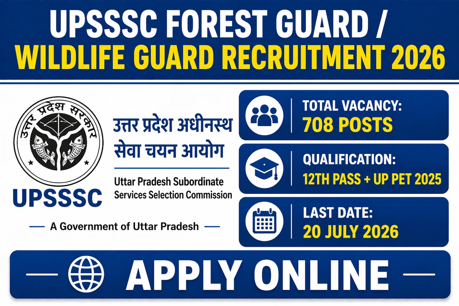 UPSSSC Forest Guard & Wildlife Guard Recruitment 2026