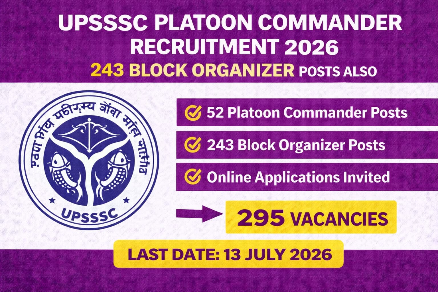 UPSSSC Platoon Commander Recruitment 2026