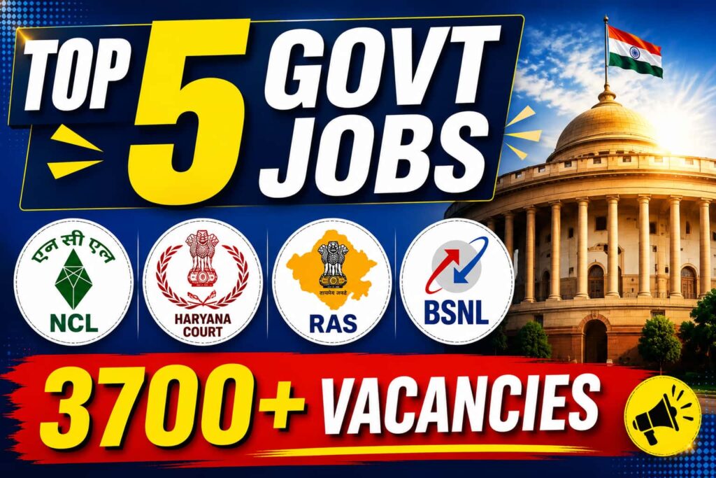 Top 5 Government Jobs 2026: 3,700+ Vacancies Open Top 5 Government Jobs 2026